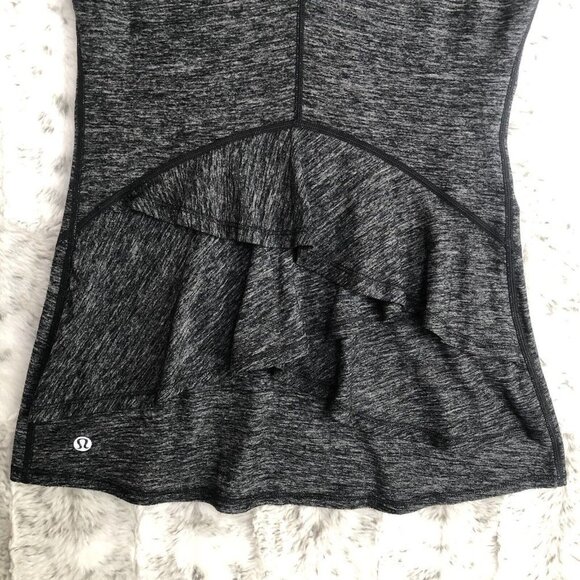 Lululemon Women's Hustle Tank Back Ruffle Gray 4 - Picture 5 of 12